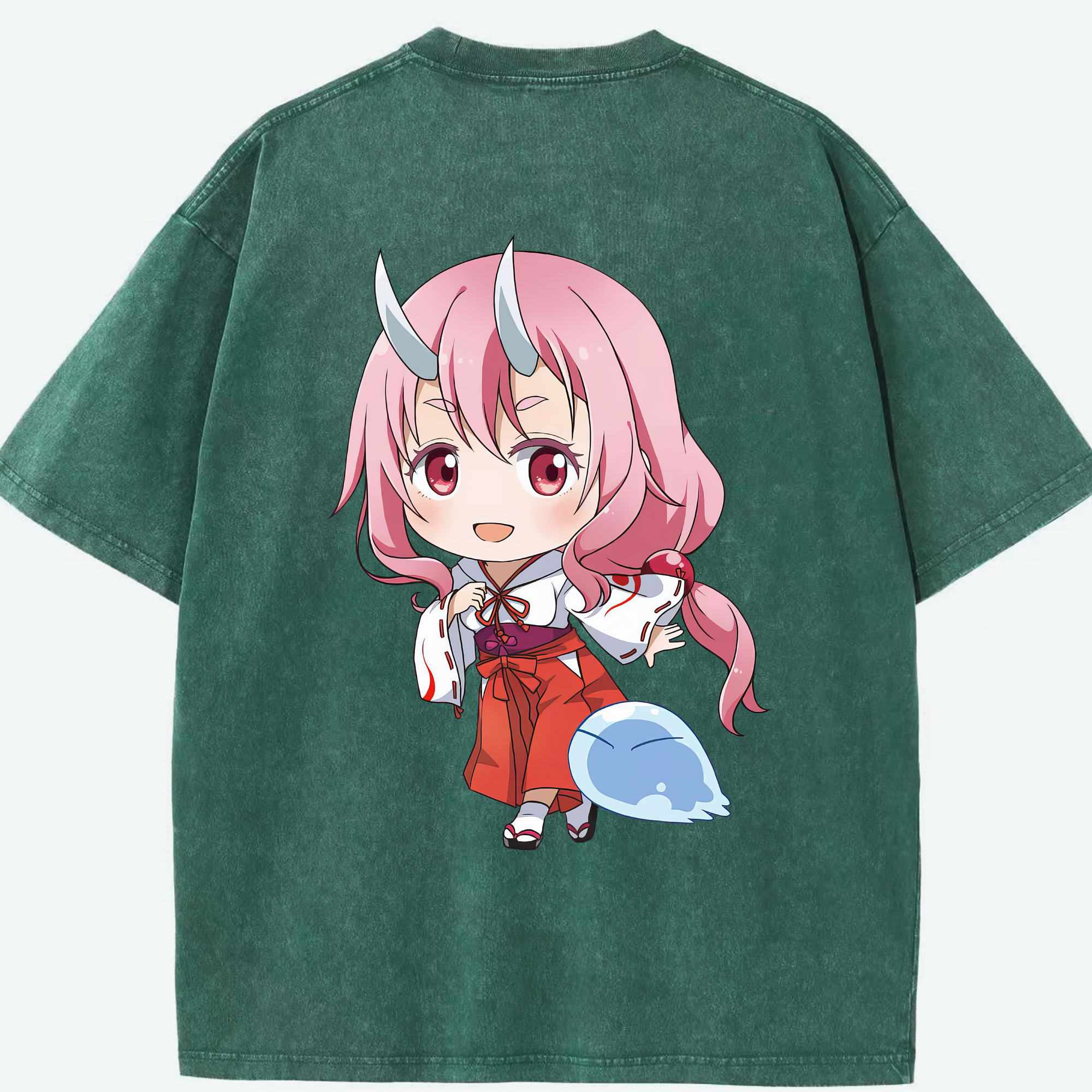 （画像用） 転スラ Regarding Reincarnated to Slime 綿100% ヴィンテージ風 半袖Tシャツ（背面プリント）